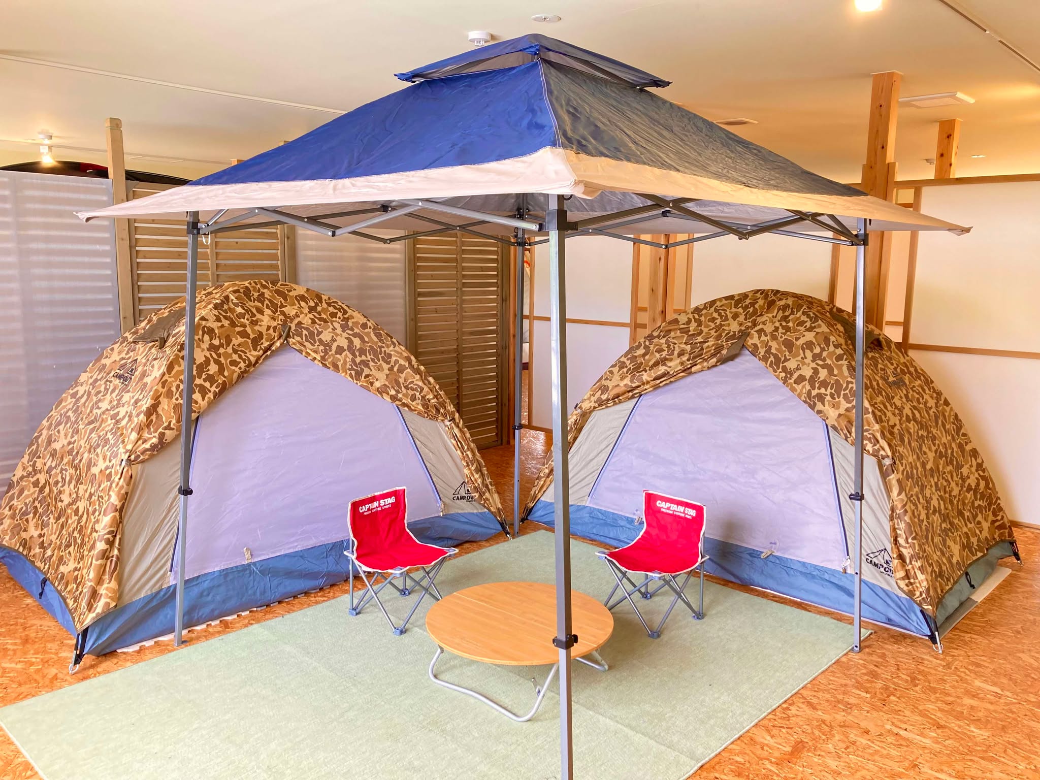 ▲越後妻有大厳寺高原キャンプ場キャンプ場|大厳寺高原|キャンプハウス「インドアキャンプ」